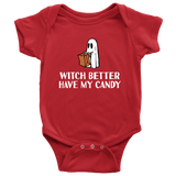 Halloween Baby Bodysuit - Cute Ghost - Halloween Baby Gift - Creepy Baby One-piece - Many Sizes And Colors - Witch Better Have My Candy