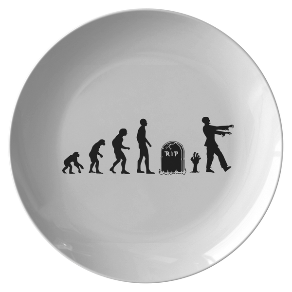 Zombie Plate - Funny Zombie Gift - Gift For Zombie Fans - Halloween Zombie Present - Zombie Evolution - Undead Plate