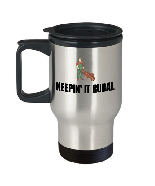 Keepin' It Rural - Funny Gardening Gift - Gardener Travel Mug