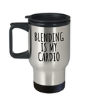 Makeup Artist Travel Mug - Funny Makeup Gift Idea - Blending Is My Cardio - Makeup Hobbyist Present