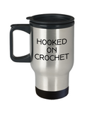 Crochet Gift Idea - Crocheter Travel Mug - Hooked On Crochet