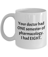 Funny Pharmacist Mug - Pharmacy Technician Gift - Pharmacy Present - One Semester Of Pharmacology