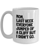 Funny Mother's Day Gift - Cute Mom Mug - Jumped Of A Cliff - Mother's Birthday Present