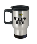 Beekeeping Present Idea - Gift For Beekeeper, Apiarist - Honey Bee Travel Mug - Beekeepin' It Real