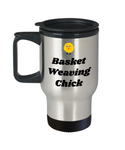 Basket Weaving Chick - Weaver Gift Idea - Wicker Weave Travel Mug