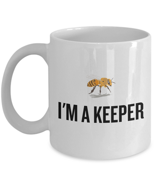 Beekeeping Present Idea - Gift For Beekeeper, Apiarist - Honey Bee Mug - I'm A Keeper