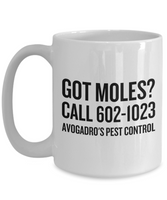 Funny Chemistry Mug - Chemistry Teacher Gift Idea - Chemist Present - Avogadro's Pest Control