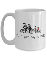 Cycling Gift Idea - Bike Riding Family - Tandem Bicycle - Trailer Cycle - It's A Good Day To Ride - Coffee Mug