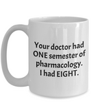 Funny Pharmacist Mug - Pharmacy Technician Gift - Pharmacy Present - One Semester Of Pharmacology