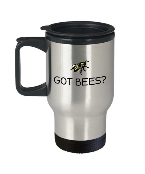 Beekeeping Present Idea - Gift For Beekeeper, Apiarist - Honey Bee Travel Mug - Got Bees?