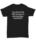 Funny Pharmacist Shirt - Pharmacy Technician Gift - Pharmacy Present - One Semester Of Pharmacology