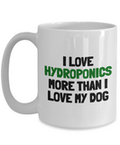 Funny Hydroponics Mug - Hydroponic Gardener Gift - I Love Hydroponics More Than My Dog