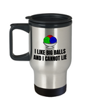 Knitting, Crochet, Weaving Gift - Funny Needlework Travel Mug - I Like Big Balls And I Cannot Lie