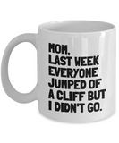 Funny Mother's Day Gift - Cute Mom Mug - Jumped Of A Cliff - Mother's Birthday Present