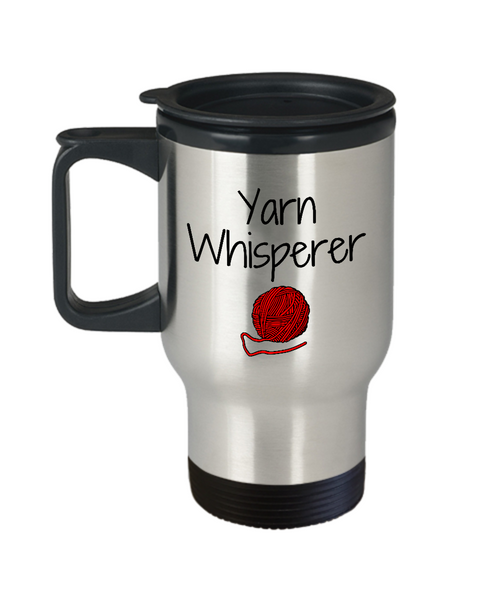 Knitting, Crochet, Weaving Gift - Needlework Travel Mug - Yarn Whisperer