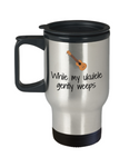 Funny Gift For Ukulele Player - While My Ukulele Gently Weeps - Travel Mug