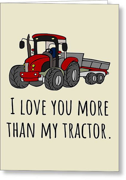 Funny Farmer Card - Tractor Greeting Card - Romantic Farmer Cards - Tractor Driver - Tractor - Greeting Card