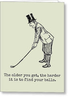 Funny Golf Card - Golf Birthday Card - Golf Player Card - Golf Greeting Cards - Find Your Balls - Greeting Card