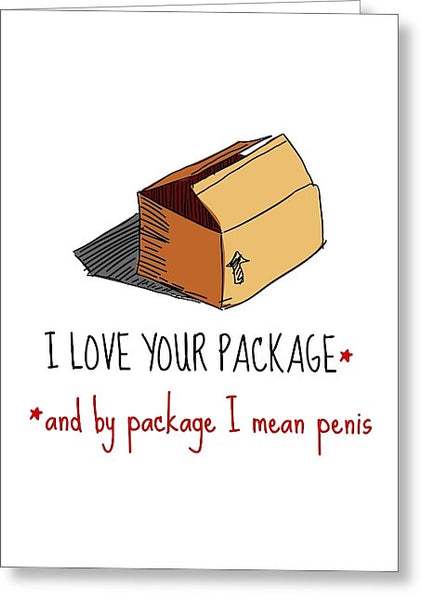 Funny Sexy Card - Naughty Valentine Card - Adult Anniversary Card - Love Card - Love Your Penis - Greeting Card