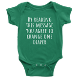 Funny Baby One-Piece - Cute Baby Shirt - Change One Diaper - Baby Apparel - Many Sizes And Colors Available - All Cotton