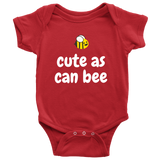 Cute Baby Bee One-Piece- Beekeeper Baby Shirt - Cute As Can Bee - Baby Shower or First Birthday Present - Many Sizes And Colors Available