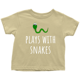 Cute Toddler Shirt - Herpetology Toddler Tee - Plays With Snakes - Snake Lover Present - Toddler Birthday Gift - Many Colors Available