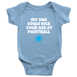 Paintball Baby One-Piece - Cute Baby Shirt - Paintball Dad - Custom Text Available - Many Sizes And Colors Available - All Cotton
