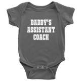 Cute Baby One-Piece - Coach Baby Shirt - Daddy's Assistant Coach - Custom Text Available - Many Sizes And Colors - Baby Shower Gift Idea