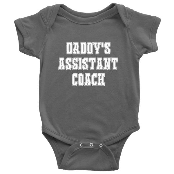 Cute Baby One-Piece - Coach Baby Shirt - Daddy's Assistant Coach - Custom Text Available - Many Sizes And Colors - Baby Shower Gift Idea