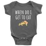 Cute Baby One-Piece- Pizza Baby Shirt - Baby Gift - When Do I Get To Eat Pizza - First Birthday or Baby Shower Present - Many Sizes And Colors