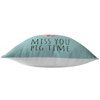 Cute Piglet Throw Pillow - Romantic Gift Idea - For Boyfriend or Girlfriend - Miss You Pig Time - Valentine or Birthday Gift