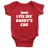 Cute Baby One-Piece - Mechanic Baby Shirt - I Fix My Daddy's Car - Baby Shower Or First Birthday Gift - Many Sizes And Colors Available