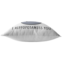 Cute Hippo Throw Pillow - Boyfriend or Girlfriend Gift - Romantic Valentine or Birthday Present - Long Distance Relationship