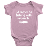 Cute Fishing Baby One-Piece - Future Fisherman Baby Shirt - Fishing With My Uncle - Many Sizes And Colors Available - Baby Shower Gift Idea
