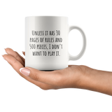 custom order - 30 pages of rules - 11oz