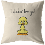 Cute Duckling Throw Pillow - Boyfriend or Girlfriend Gift Idea - Valentine or Birthday Gift - Cute Romantic Present