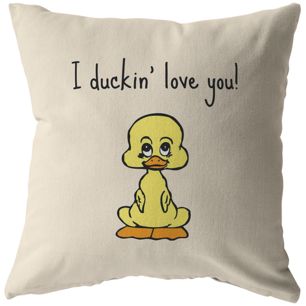 Cute Duckling Throw Pillow - Boyfriend or Girlfriend Gift Idea - Valentine or Birthday Gift - Cute Romantic Present