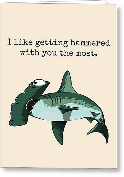 Marine Biologist Gifts - Hammerhead Shark Card - Marine Biology Greeting Cards - Hemmered - Greeting Card