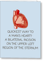 Medical Valentine's Day Card - Cute Medical Valentine - Card For Doctor Or Med Student - Man's Heart - Greeting Card