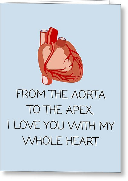 Medical Valentine's Day Card - Cute Medical Valentine - Card For Doctor Or Med Student - Whole Heart - Greeting Card