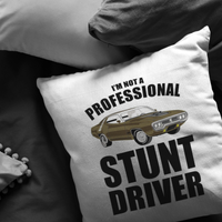 Muscle Car Throw Pillow - Funny Driving Instructor Gift - Professional Stunt Driver - Classic Car Pillow - Present For Driver