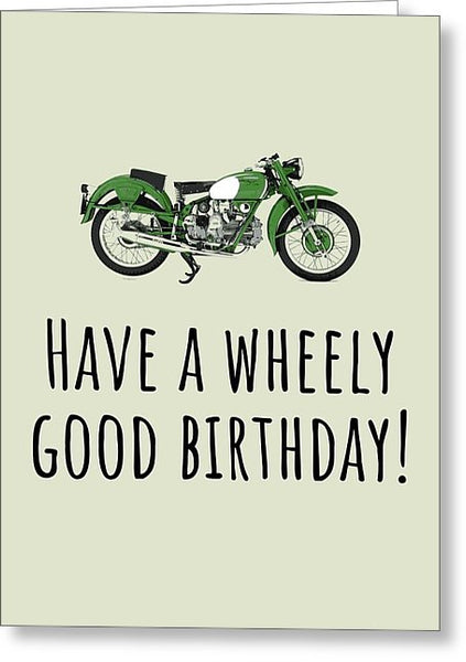 Motorcycle Birthday Card - Biker Birthday Card - Motorist Card - Wheely Good Birthday - Greeting Card