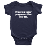 Cute Programmer Baby Shirt - Coder Baby One-piece - Programmer Bodysuit - My Dad is Better Programmer - Many Sizes And Colors - Baby Shower