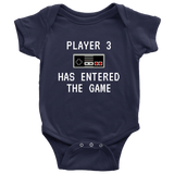 Cute Baby One-piece - Gaming Baby Bodysuit - Video Game Baby Shirt - Player 3 Entered The Game - Many Sizes And Colors Available - Baby Gift
