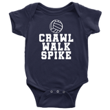 Volleyball Baby Bodysuit - Volleyball Player Baby Gift - Volleyball Baby One-piece - Crawl Walk Spike - First Birthday or Baby Shower Gift