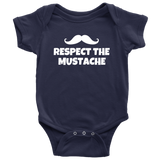 Funny Mustache Baby Bodysuit - Funny Baby One-piece - Respect The Mustache - Baby Shower or First Birthday - Many Sizes And Colors Available