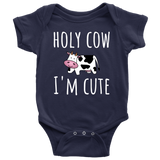 Cute Baby One-piece - Infant Bodysuit - Farming Baby Shirt - Holy Cow I'm Cute - Cute Baby Gift - Many Sizes And Colors Available - Cute Cow