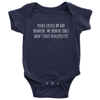 Funny Psychology Baby Shirt - Psychologist Baby One-piece - Excuse My Bad Behavior - Baby Shower Gift Idea - Many Sizes And Colors