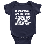 Funny Baby One-piece - Beard Baby Bodysuit - Uncle With Beard - Baby Shower, First Birthday - Many Sizes And Colors Available - All Cotton