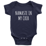 Cute Yoga Baby One-piece - Funny Yoga Baby Bodysuit - Yogi, Yogini Baby Shirt - Namaste In My Crib - Many Sizes And Colors